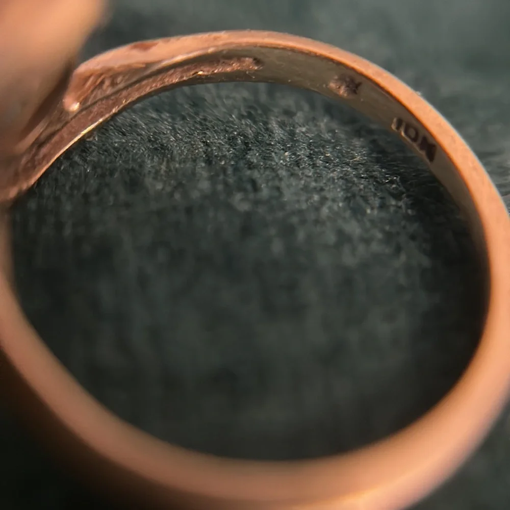 Vintage Opal ring 10k solid gold bypass wave setting - Picture 5 of 5